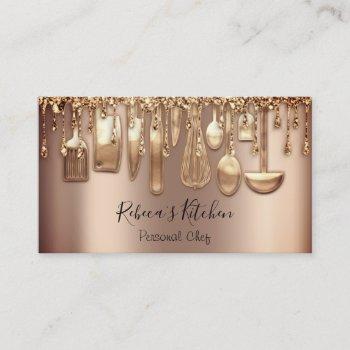 catering personal chef restaurant drip rose drip business card