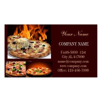 Small Catering Service Deli Shop Italian Food Pizza Business Card Front View