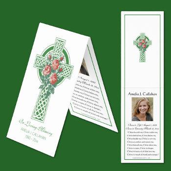 catholic funeral irish roses prayer card