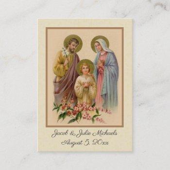 catholic wedding favor holy family holy card
