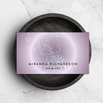 celestial confetti glow purple business card