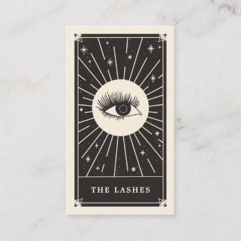 celestial eye tarot lashes black business card