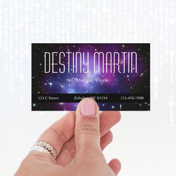Small Celestial Purple Galaxy Cluster Space Photo Business Card Front View