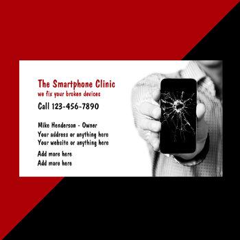 cellphone repair services business card
