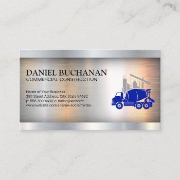 Small Cement Truck | Construction Site | Builder Business Card Front View