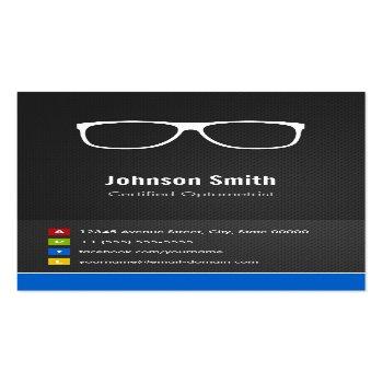 Small Certified Optometrist Optical Creative Innovative Business Card Front View