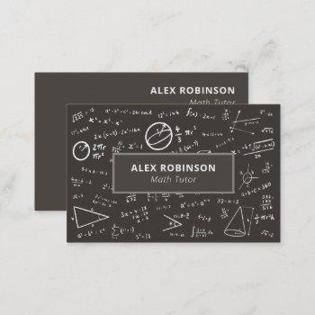 chalkboard algebra math tutor business card