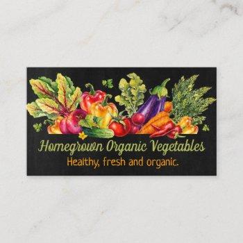 chalkboard fresh homegrown vegetable business business card