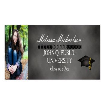 Small Chalkboard Graduation Class Photo Insert Name Card Front View