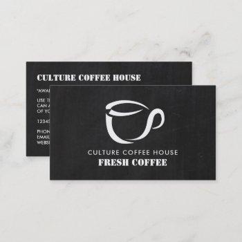 chalkboard mug icon, barista, café, coffeehouse business card