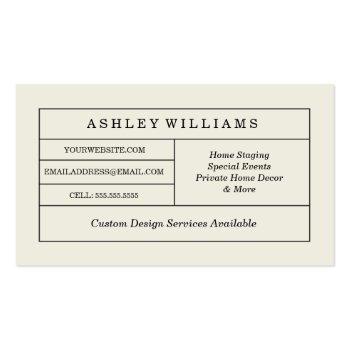 Small Chalkboard Style Monogram Business Cards Back View