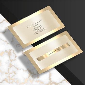 champaign gold glass frame metallic minimal ivory business card