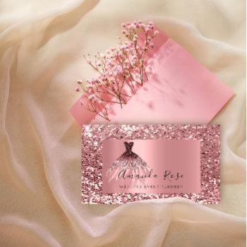 champaign gold wedding event planner stylist  rose appointment card