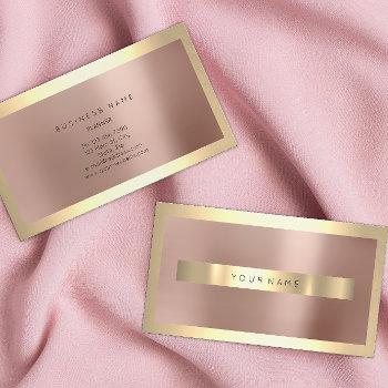 champaigne gold frame blush rose gold minimal business card
