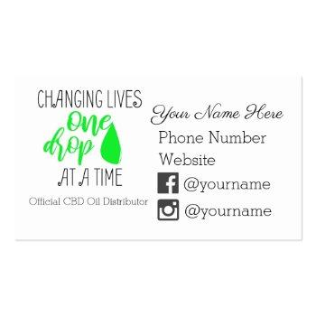 Small Changing Lives One Drop At A Time - Cbd Oil Business Card Front View