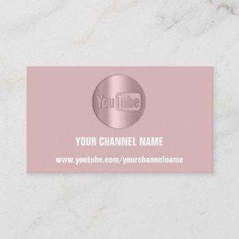 channel name youtuber logo qr code pink business card
