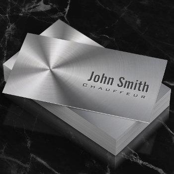 chauffeur driver professional faux stainless steel business card