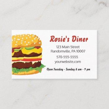 cheeseburger restaurant business card