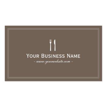 Small Chef Catering Simple Framed Plain Brown Business Card Front View