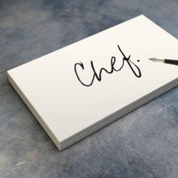 chef minimalist handwriting script elegant business card
