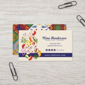  chef or catering or restaurant beautiful tile  business card