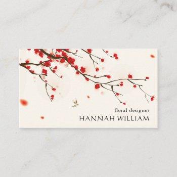 cherry blossoms floral business card