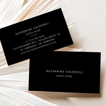chic black typography business card