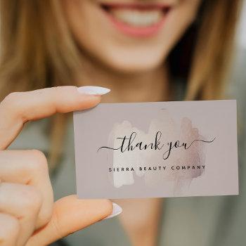 chic brush stroke | small business thank you business card