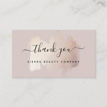 chic brush stroke | small business thank you business card