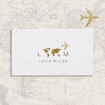 chic business card for a travel agent