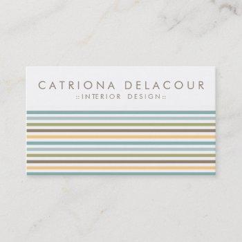 chic colorful retro stripes pattern business card