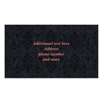 Small Chic Damask And Cupcake Bakery Business Card Back View