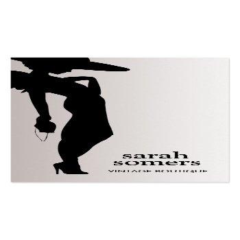 Small Chic Fashion Model Consignment Boutique Business Card Front View