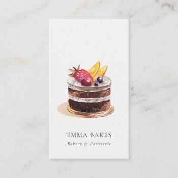 chic fruit floral cake patisserie cupcake bakery business card