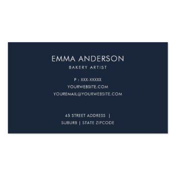 Small Chic Fruit Floral Cake Patisserie Cupcake Bakery Business Card Back View