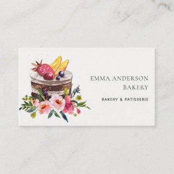 chic fruit floral cake patisserie cupcake bakery business card