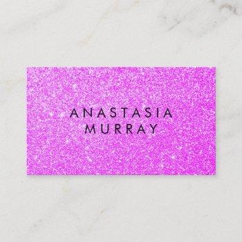 chic, girly & glam lilac purple glitter sparkles business card