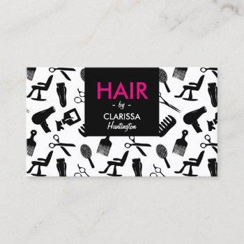 chic hair stylist business card