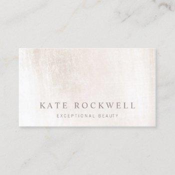 chic minimalist ivory white stone business card