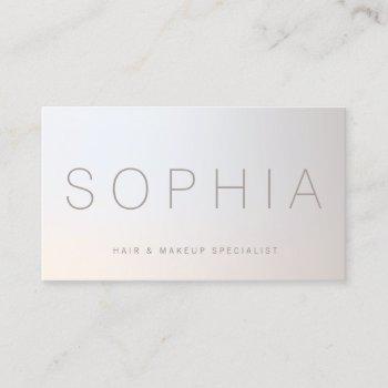 chic modern beauty minimalist silver gradient business card