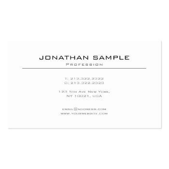 Small Chic Modern Minimalist Plain Professional Design Business Card Front View