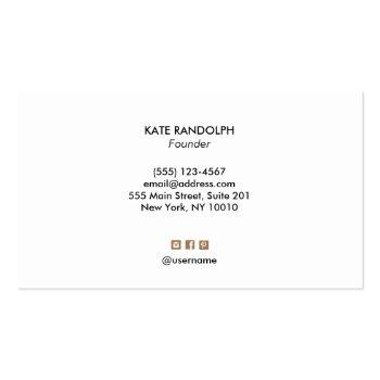Small Chic Modern Professional Black White Business Card Back View