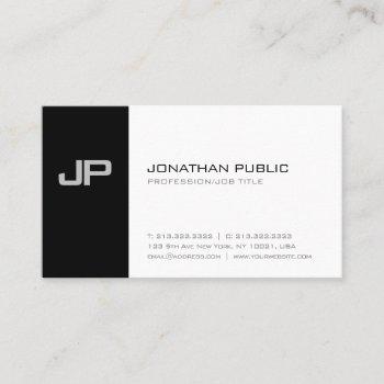 chic monogram plain clean sophisticated modern business card