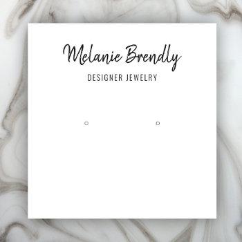chic name black white jewelry earring display  square business card