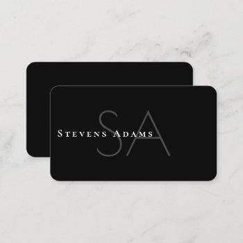 chic professional black and white monogrammed business card