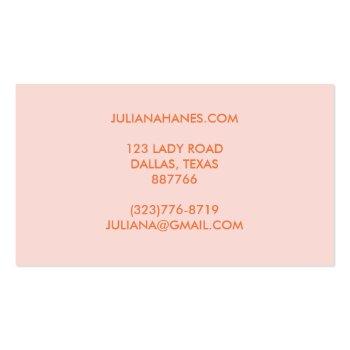 Small Chic Simple Pink Orange Rainbows Business Card Back View
