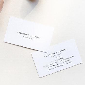 chic typography business card