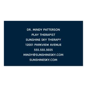 Small Child Play Therapist Kids Toys Business Card Back View
