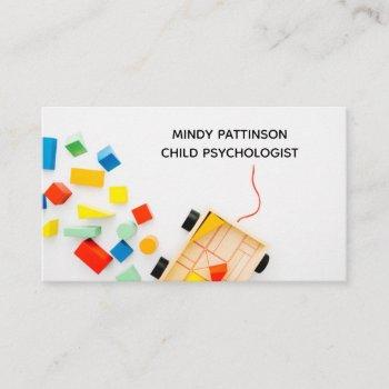 child psychologist play therapy toy blocks photo business card