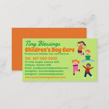 childcare daycare babysitting services business card